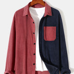 Long Sleeve Two Tone Corduroy Overshirt