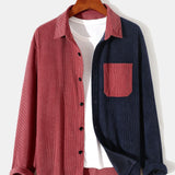 Long Sleeve Two Tone Corduroy Overshirt