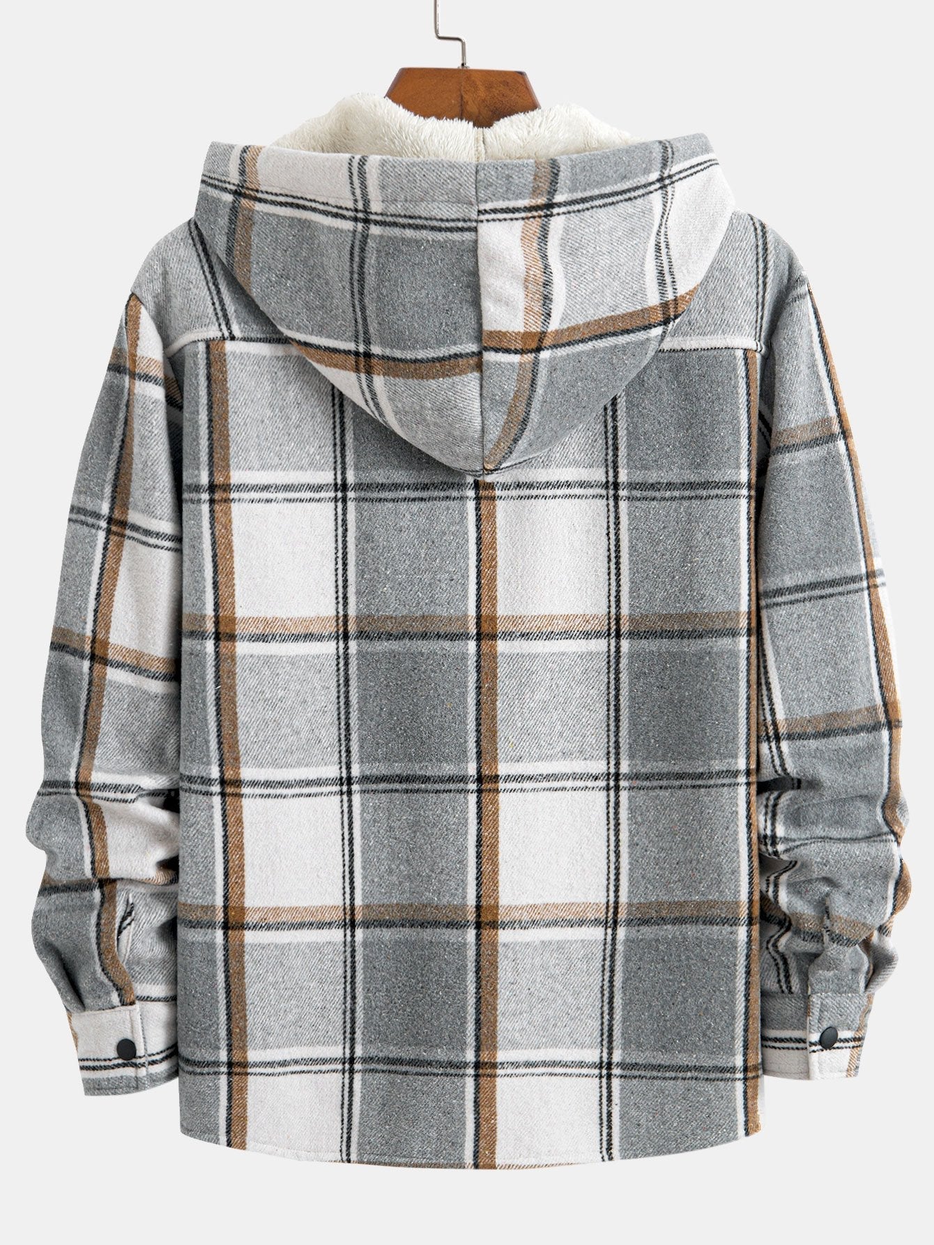 Fleece Lined Plaid Hooded Overshirt