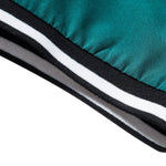 Muscle Fit Stripe Threaded Cuff Stand Collar Shirt