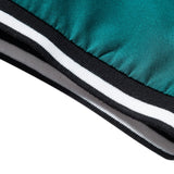 Muscle Fit Stripe Threaded Cuff Stand Collar Shirt