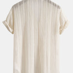 Textured Cuban Shirt & Straight Leg Linen Pants Set