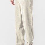 Long Sleeved Contrast Corduroy Hooded Shirt & Corduroy Pants Set