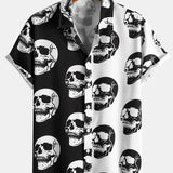 Two Tone Skull Print Shirt