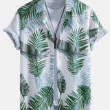 Leaf Print Shirt & Swim Short Set