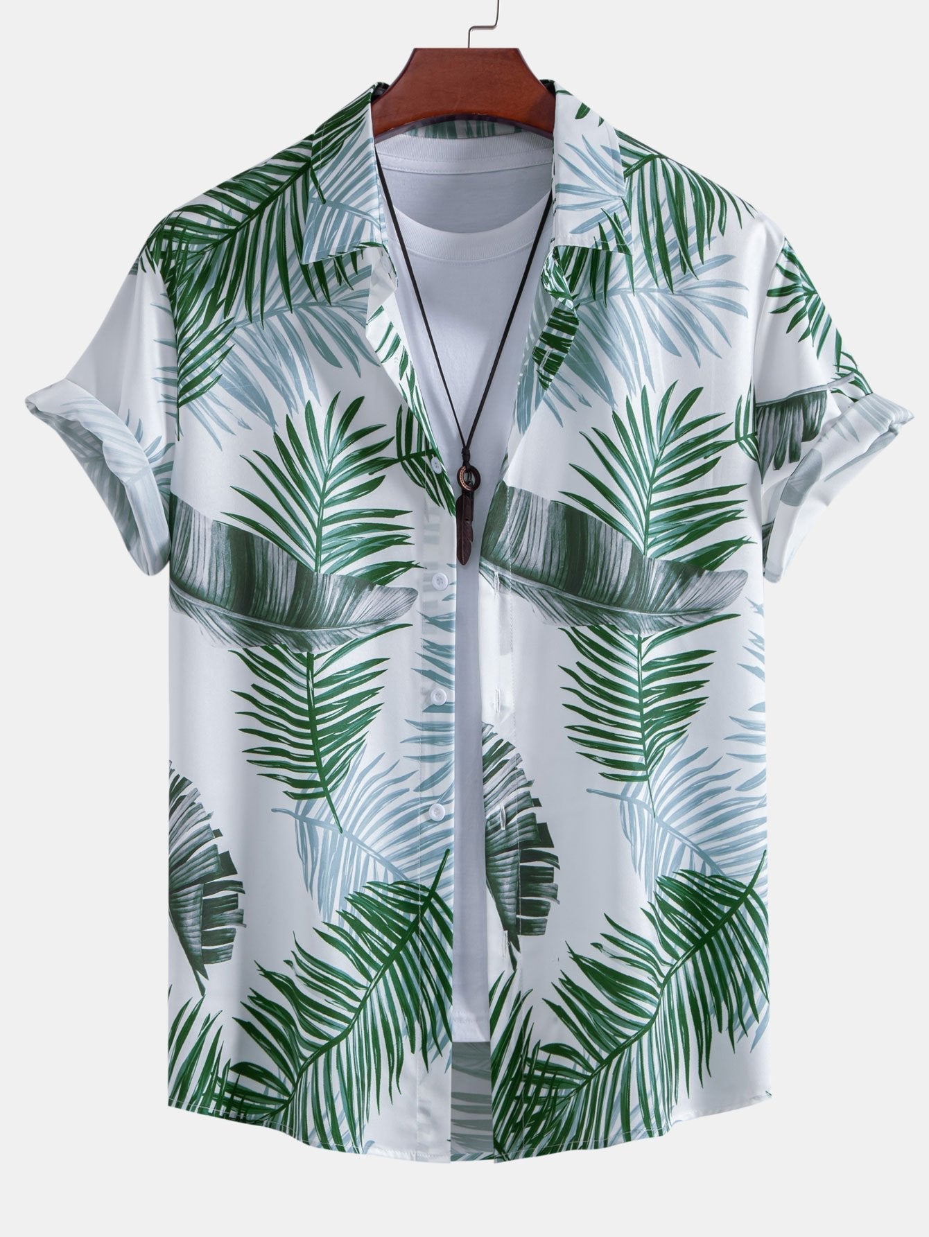 Leaf Print Shirt & Swim Short Set