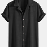 Short Sleeve Waffle Cuban Shirt