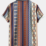 Aztec Geometric Print Button Up Shirt