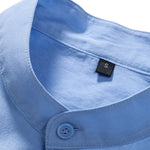 Long Sleeve Linen Henley Collar Shirt
