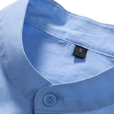 Long Sleeve Linen Henley Collar Shirt