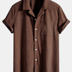 Short Sleeve Corduroy Cuban Shirt
