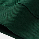 Geometric Striped Sweatshirt & Drawstring Corduroy Cargo Jogger Pants Set