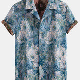 Painted Floral Jacquard Cuban Shirt