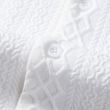 Rhombus Geometric Jacquard Textured Cuban Shirt