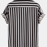 Striped Stand Collar Shirt
