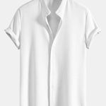 Muscle Fit Ribbed Stand Collar Shirt & Shorts Set