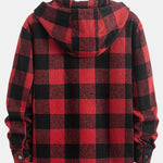 Teddy Lined Flannel Plaid Hooded Shirt