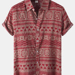 Tribal Print Button Up Shirt