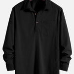Long Sleeve Polo Neck Corduroy Shirt
