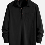 Long Sleeve Polo Neck Corduroy Shirt