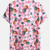Pineapple Palm Tree Print Shirt & & Swim Shorts Set