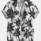 Palm Tree Print Shirt & Swim Short Set