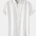 Short Sleeve Textured Button Up Shirt