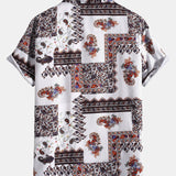 Paisley Patchwork Print Button Up Shirt