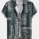 Paisley Frame Pattern Print Shirt
