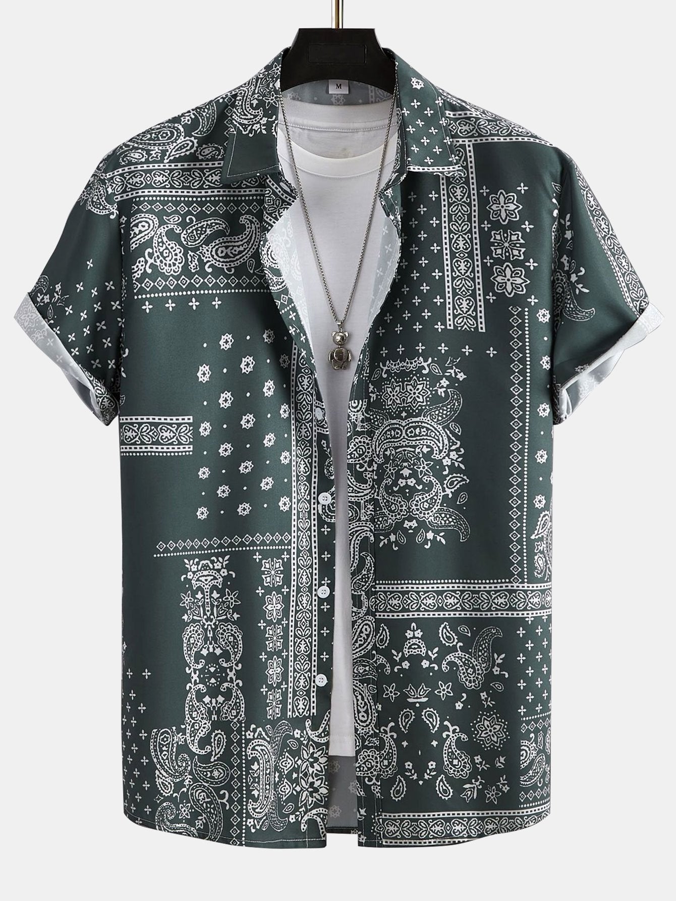 Paisley Frame Pattern Print Shirt