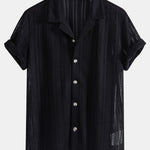 Textured Cuban Shirt & Straight Leg Linen Pants Set