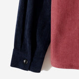 Long Sleeve Two Tone Corduroy Overshirt