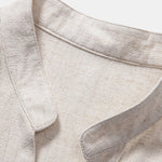 V Neck Linen Rayon Blend Shirt & Straight Leg Linen Pants Set