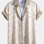 Paisley Print Satin Shirt & Shorts Set