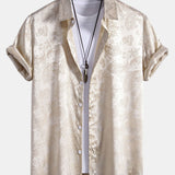 Paisley Print Satin Shirt & Shorts Set