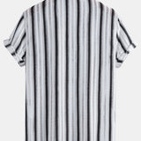 Striped Cutout Cuban Shirt