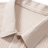 Knitted Waffle Polo Shirt & Waffle Drawstring Shorts Set