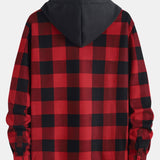 Flannel Fleece Lined Hooded Shirt