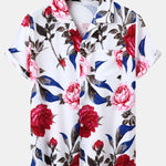Red Rose Print Revere Shirt