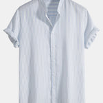 Striped Stand Collar Shirt