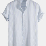 Striped Stand Collar Shirt