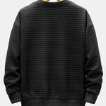 2 in 1 Waffle Crew Neck Sweatshirt & Drawstring Waffle Jogger Pants Set