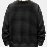 2 in 1 Waffle Crew Neck Sweatshirt & Drawstring Waffle Jogger Pants Set