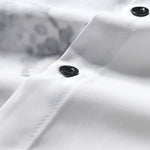 Traditional Oriental Ink Painting Print Stand Collar Shirt