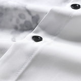 Traditional Oriental Ink Painting Print Stand Collar Shirt