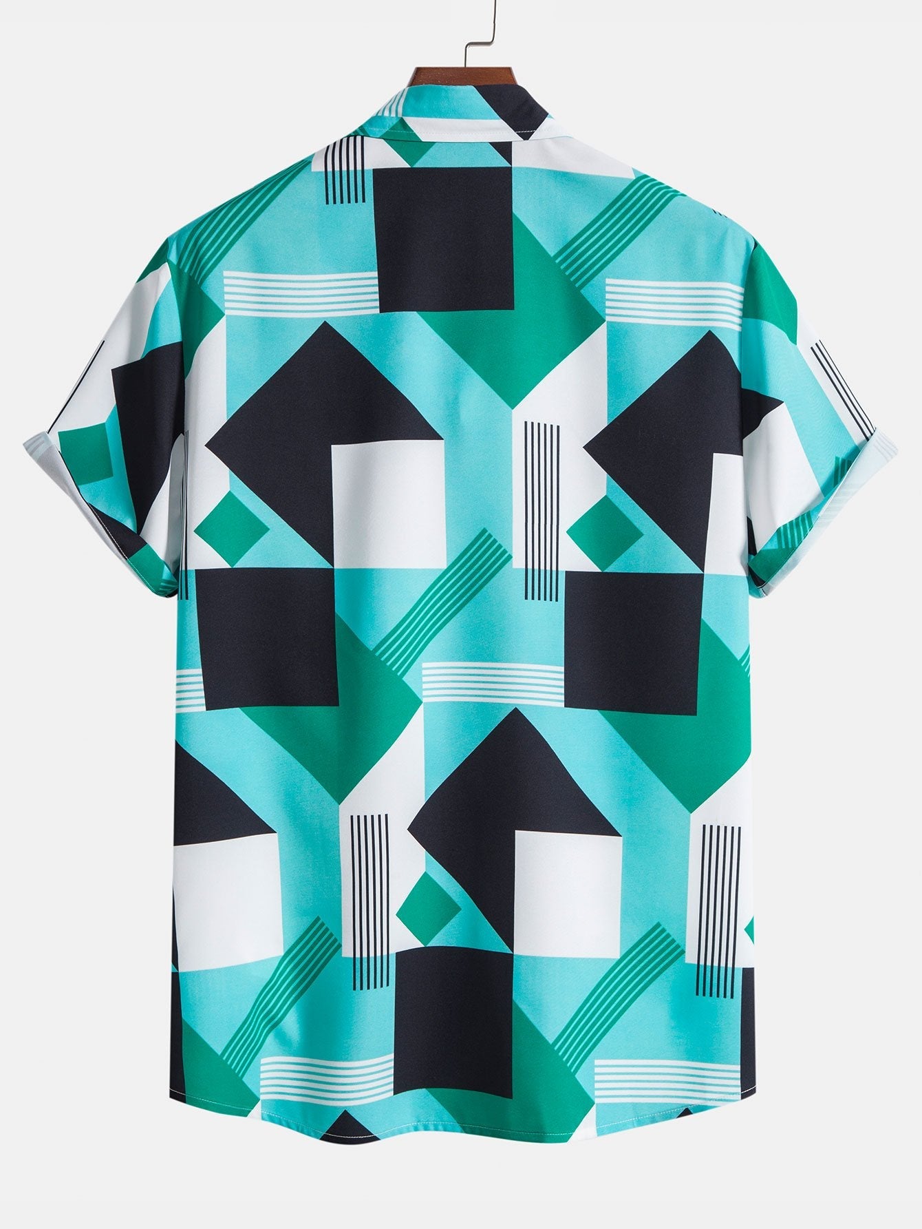 Color Block Stripe Print Shirt