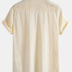 Geometric Textured Patchwork Cuban Shirt