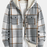 Fleece Lined Plaid Hooded Overshirt