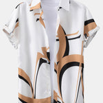 Abstract Print Shirt & Swim Shorts Set
