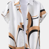 Abstract Print Shirt & Swim Shorts Set